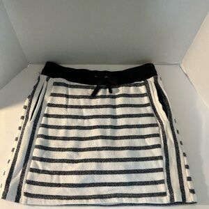 Jones New York White and Blue A-line Mini Skirt with‎ Tie Front